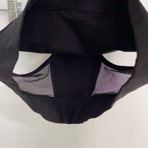 PINK Victoria’s Secret Haut Court Crop Racerback Mesh Logo Sports Bra Black XS - Picture 8 of 13